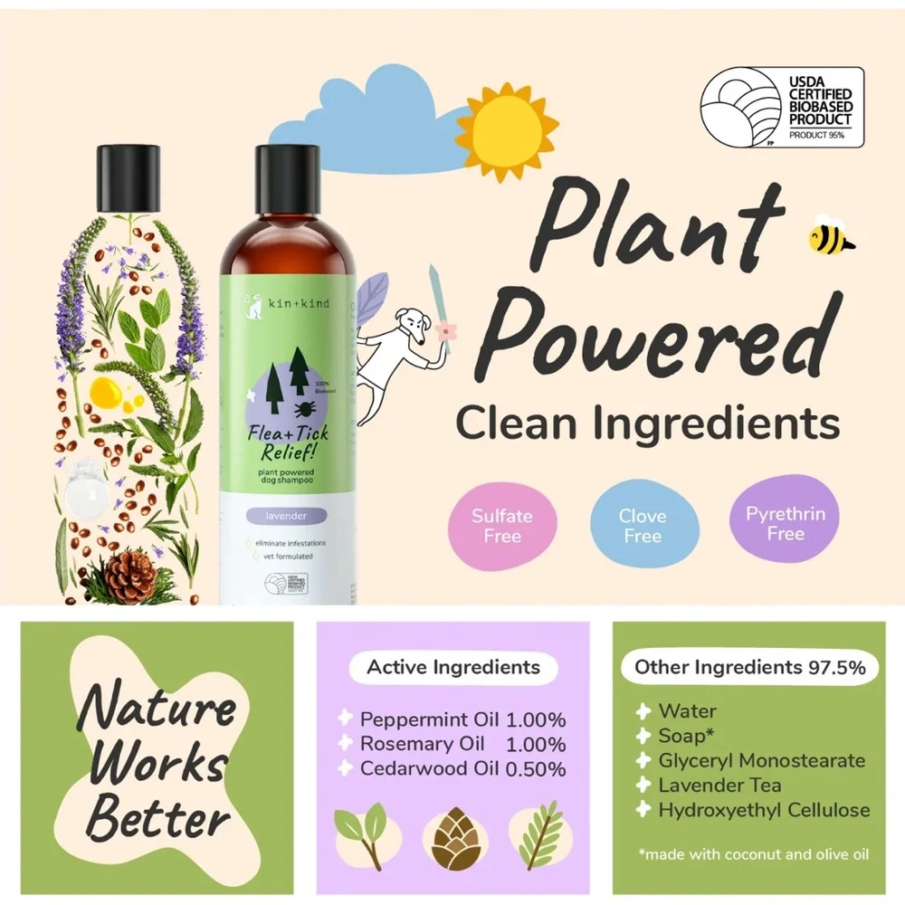 Kin kind Flea and Tick Dog Shampoo Lavender